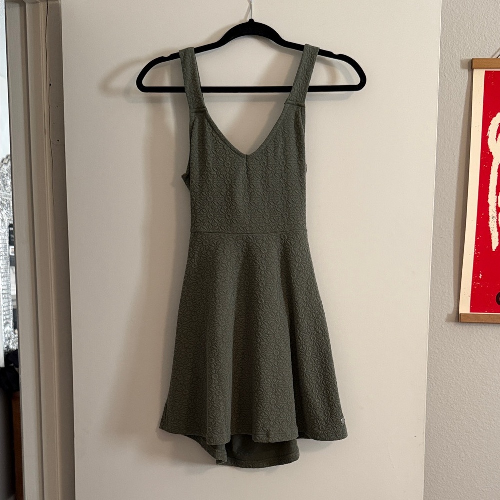 Green Skater Dress with Tie Back